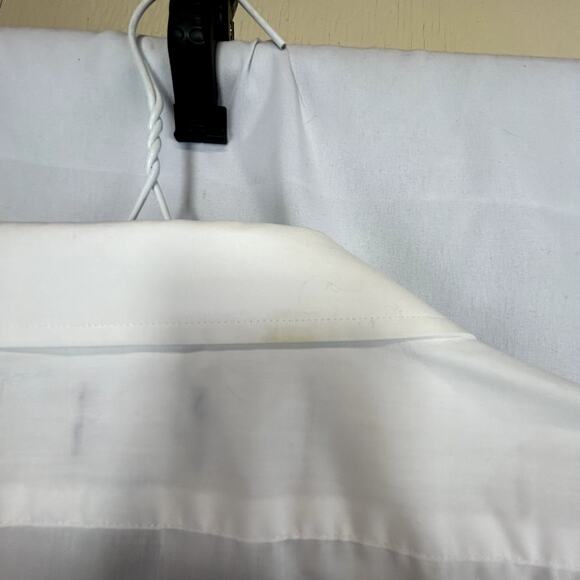 PUritan Men's White Shirt button-up 17 1/2  51" USA made pocket short sleeve - Picture 10 of 11